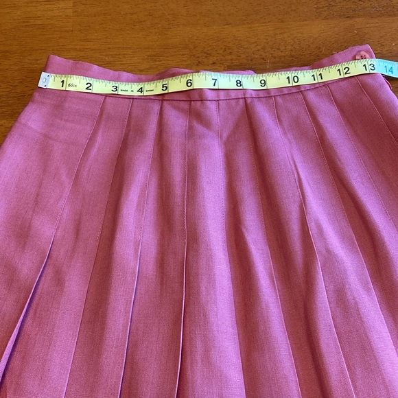 Talbot's Petites Womens Size 8P Pink Mini Tennis Skirt Pleated Prep Linen Blend - Picture 8 of 9